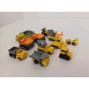 Vintage ERTL Mighty Movers Micro Machines Diecast Construction Vehicle Lot of 12